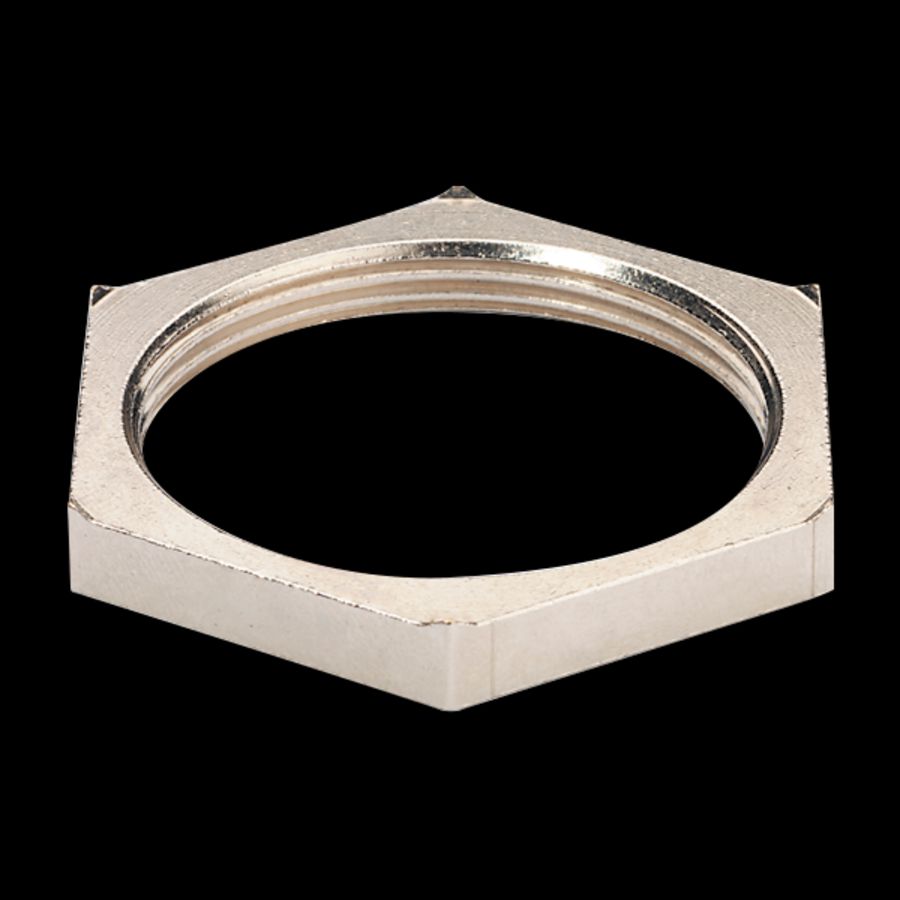 Kerf-contramoer, messing vernikkeld M25x1,5 met potentiaalvereffening (EMMU-EMV25) VVE=100