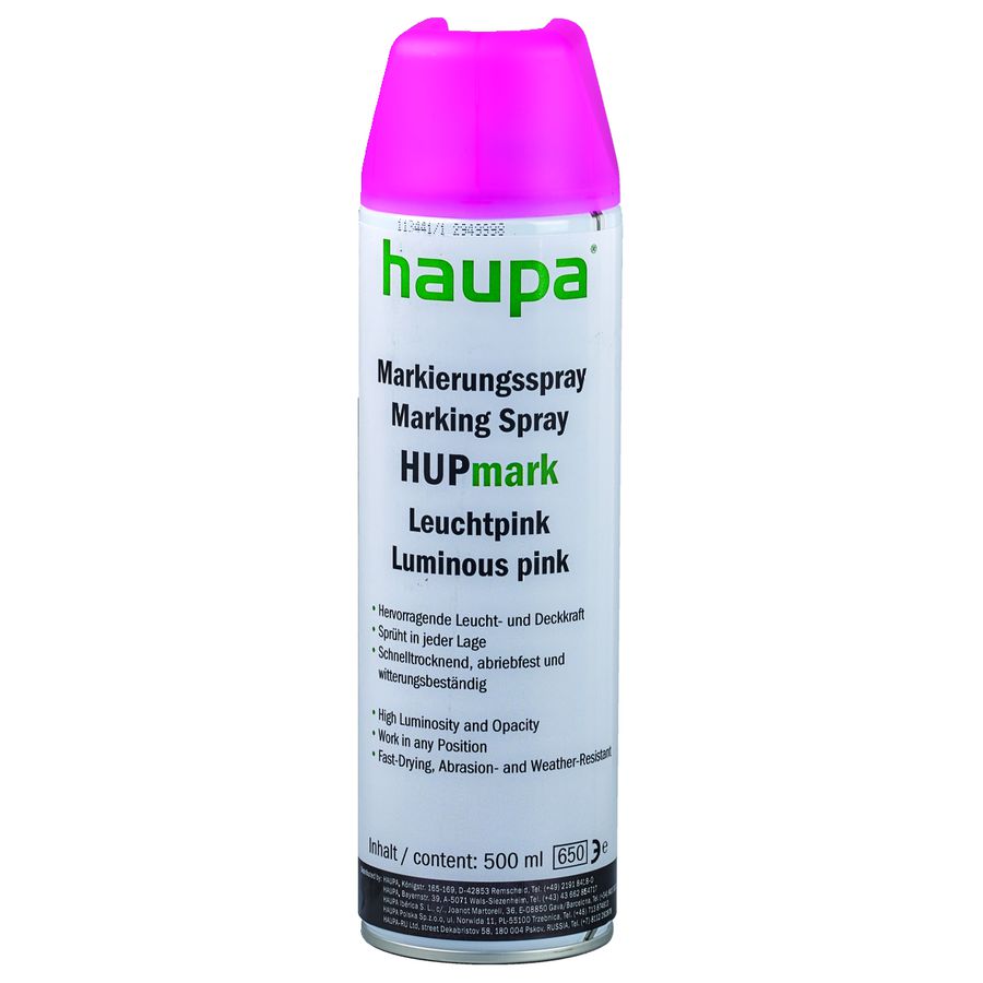 Markeerspray HUPmark roze Aerosol 500 ml