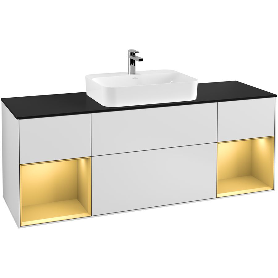 Wastafelonderkast Finion 1600x603x501mm White Matt Lacquer G452HFMT
