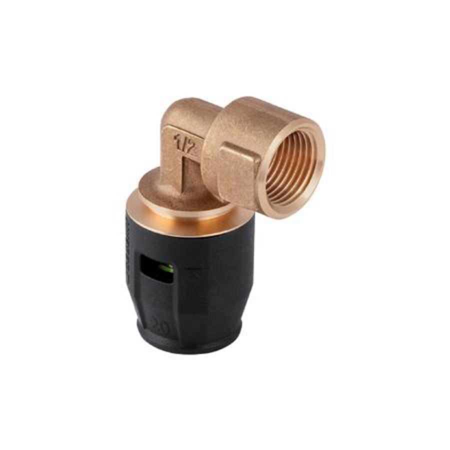 Schroefbus haaks 20x1/2"bn.dr. brons PUSHFIT insteek VVE= 10