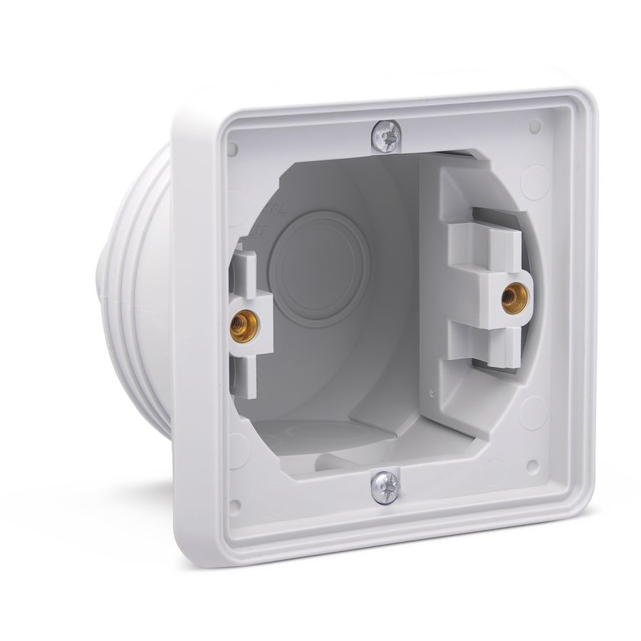 Spuitwaterdichte enkelvoudige inbouwdoos+kader 1 functie grijs