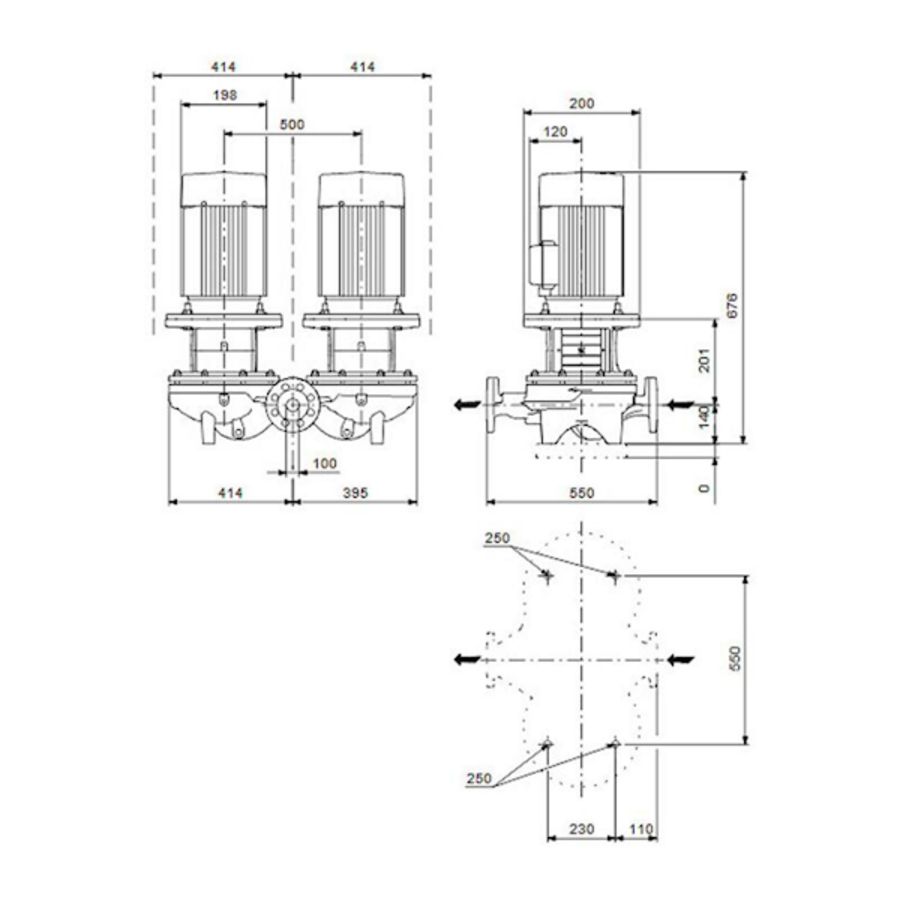Inlinepomp TPD 100-110/4-A-F-A-BQQE 400D 50HZ