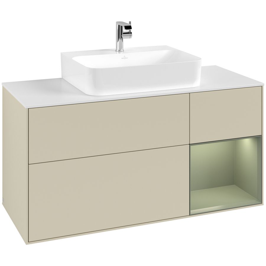 Wastafelonderkast Finion 1200x603x501mm S.Grey Matt Lacquer G171GMHJ