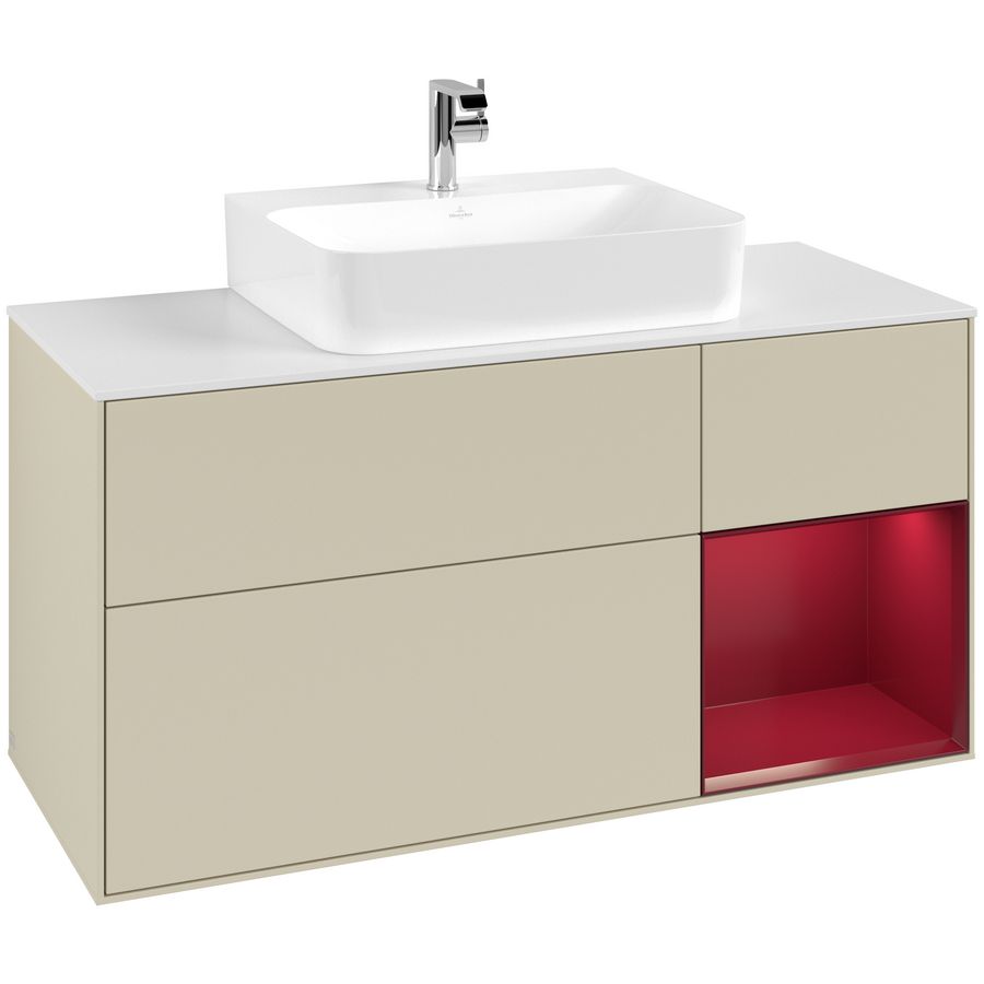 Wastafelonderkast Finion 1200x603x501mm S.Grey Matt Lacquer G171HBHJ