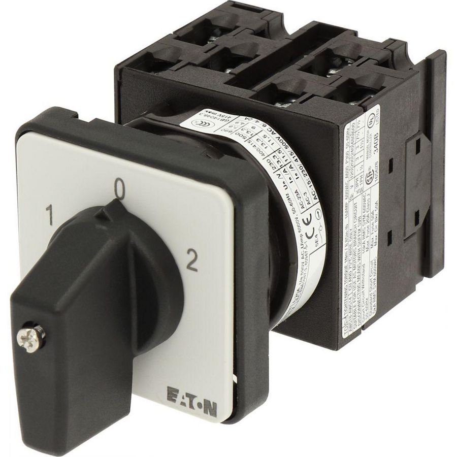 Omschakelaar 7 cont. 20A frontplaat:1-0-2 60gr. vast inbouw