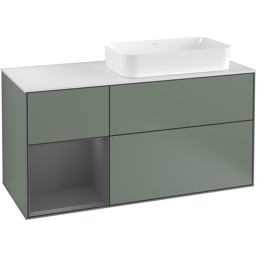 Wastafelonderkast Finion 1200x603x501mm Olive Matt Lacquer F271GKGM