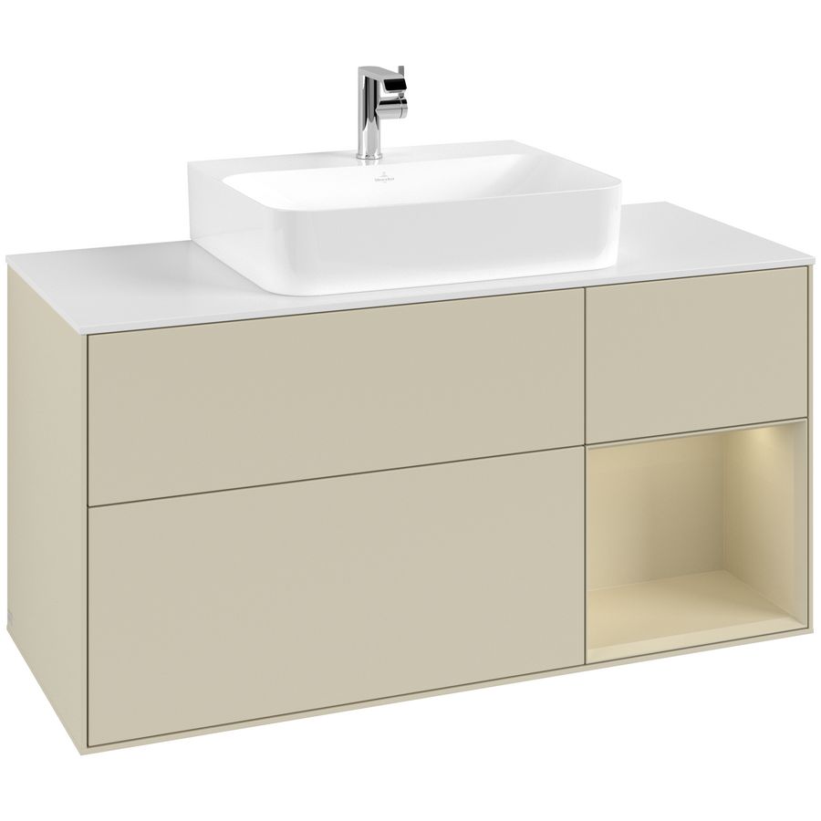 Wastafelonderkast Finion 1200x603x501mm S.Grey Matt Lacquer G171HJHJ