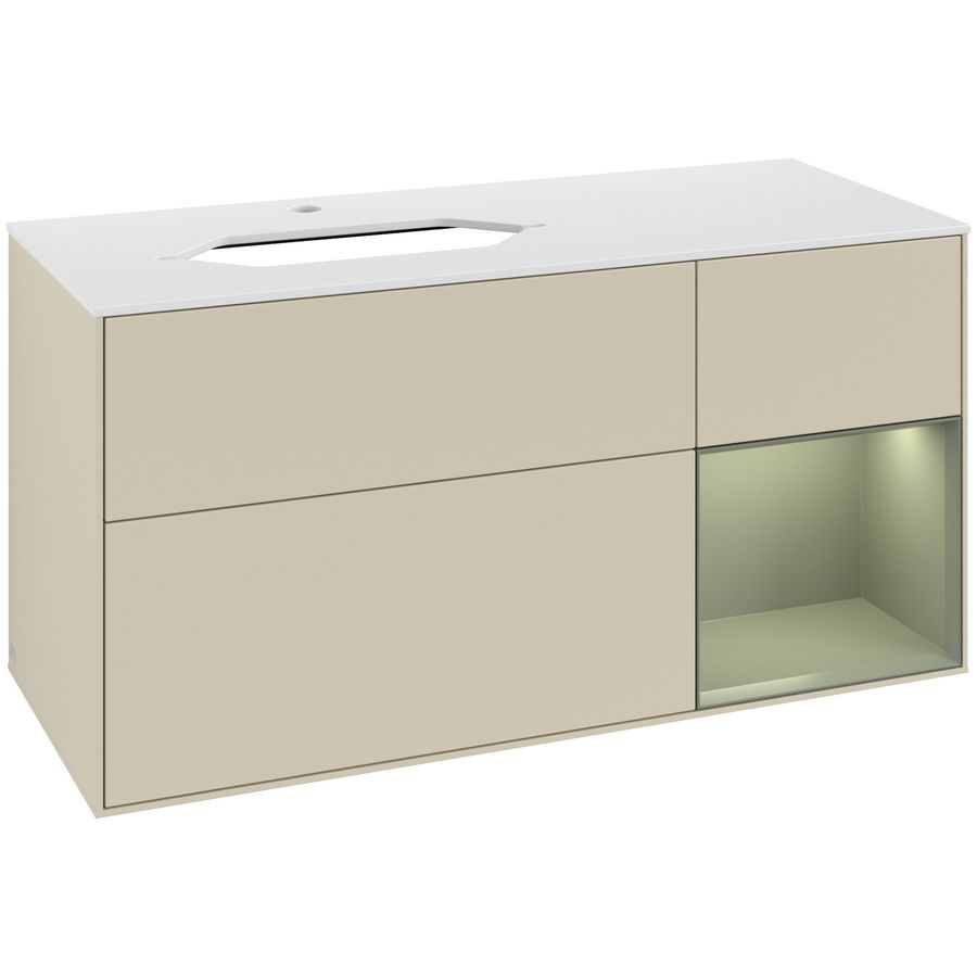 Wastafelonderkast Finion 1200x603x501mm S.Grey Matt Lacquer G281GMHJ