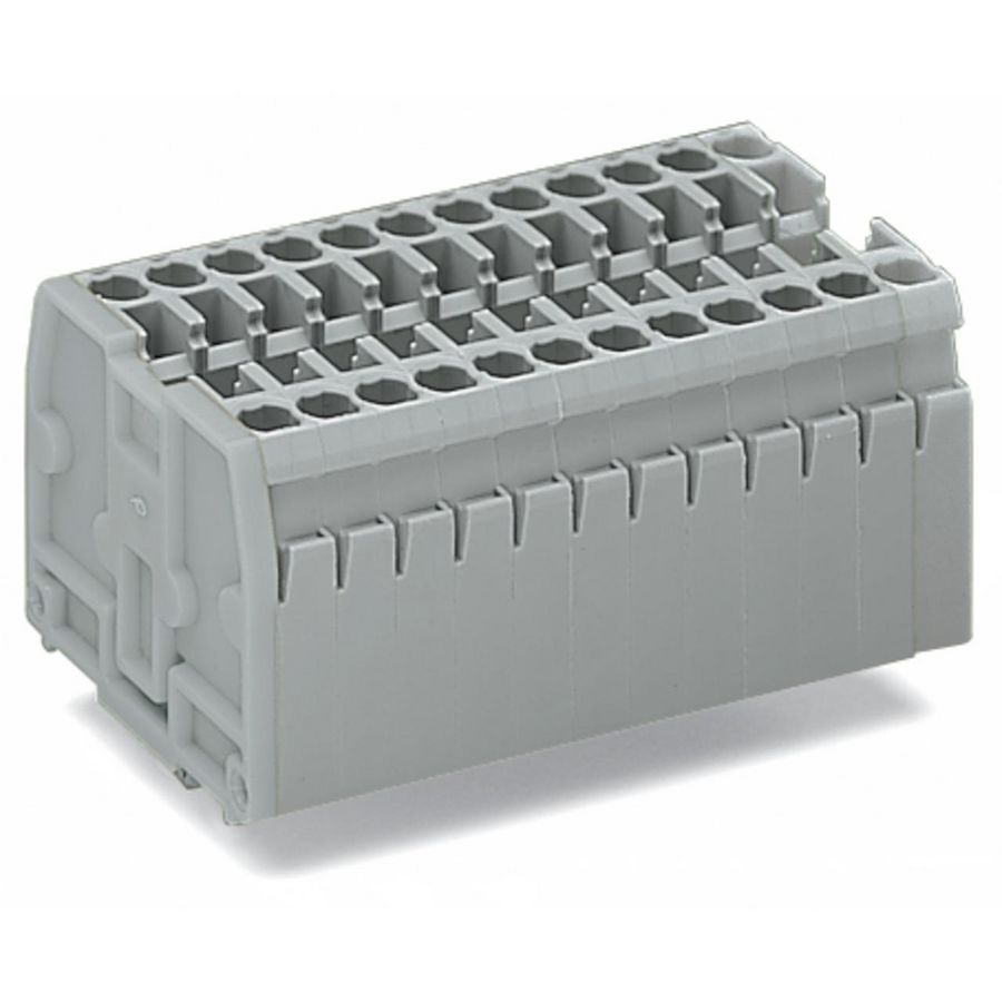 2-draads klemmenstrook z. drukknop klikvoetjes grijs VVE=100