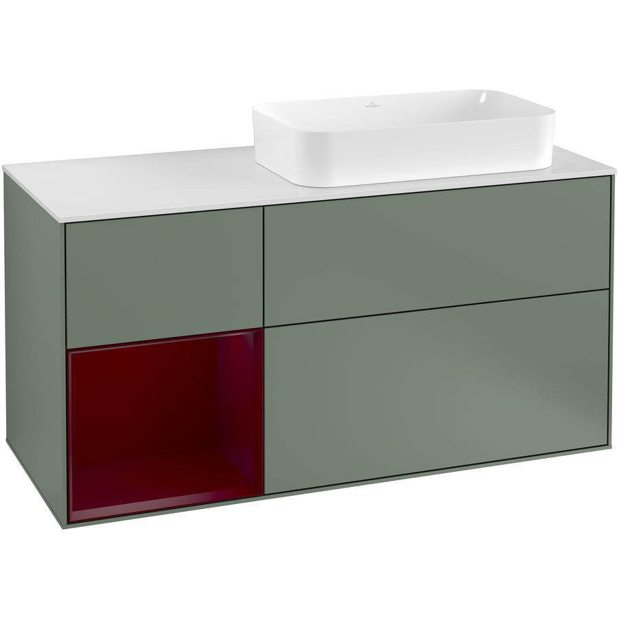 Wastafelonderkast Finion 1200x603x501mm Olive Matt Lacquer F271HBGM