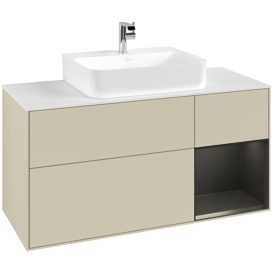 Wastafelonderkast Finion 1200x603x501mm S.Grey Matt Lacquer G171PDHJ