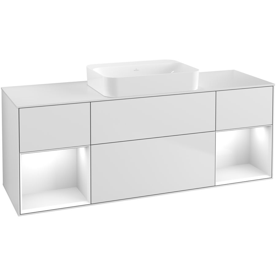 Wastafelonderkast Finion 1600x603x501mm White Matt Lacquer G741GFMT