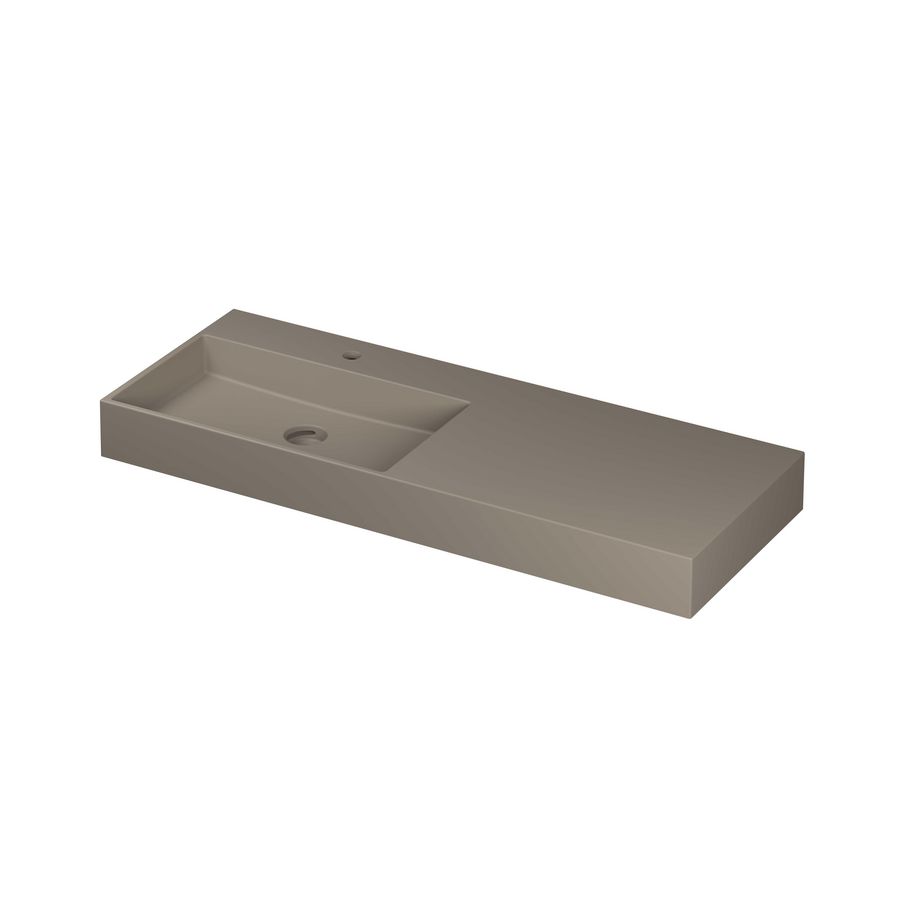 Wastafel porselein L 1 kraangat 1200x450x110 Mat basento United INK