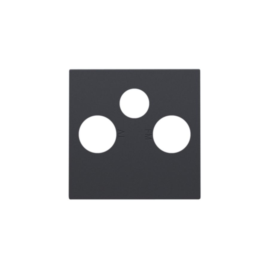 Afwerkingsset 2 enkelvoudige coaxaans. TV/FM/Satt. anthracit