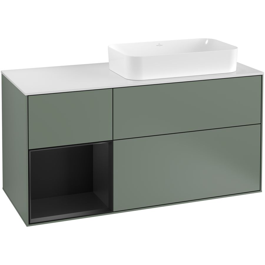 Wastafelonderkast Finion 1200x603x501mm Olive Matt Lacquer F271PDGM