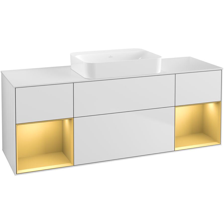Wastafelonderkast Finion 1600x603x501mm White Matt Lacquer G741HFMT