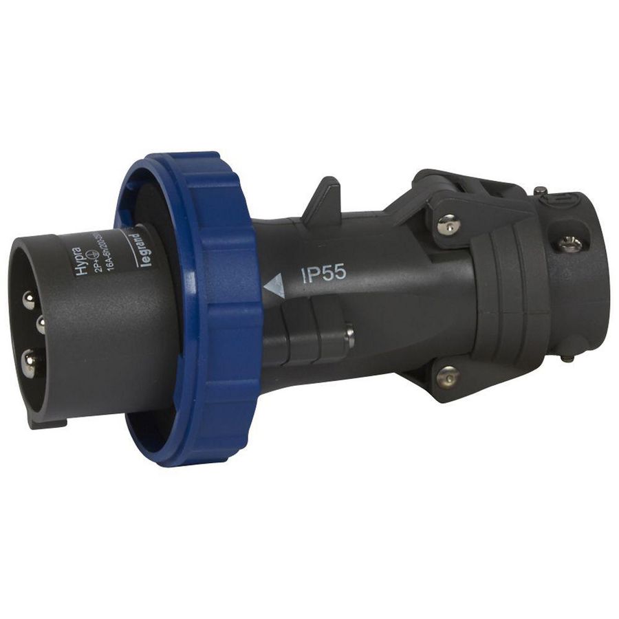 Stekker recht 230V 16A 3-polig IP67 kunststof Hypra
