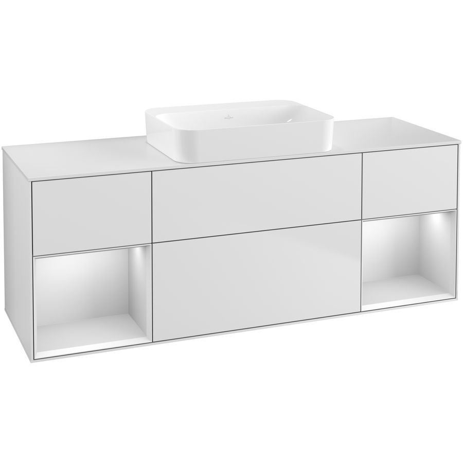 Wastafelonderkast Finion 1600x603x501mm White Matt Lacquer G741MTMT