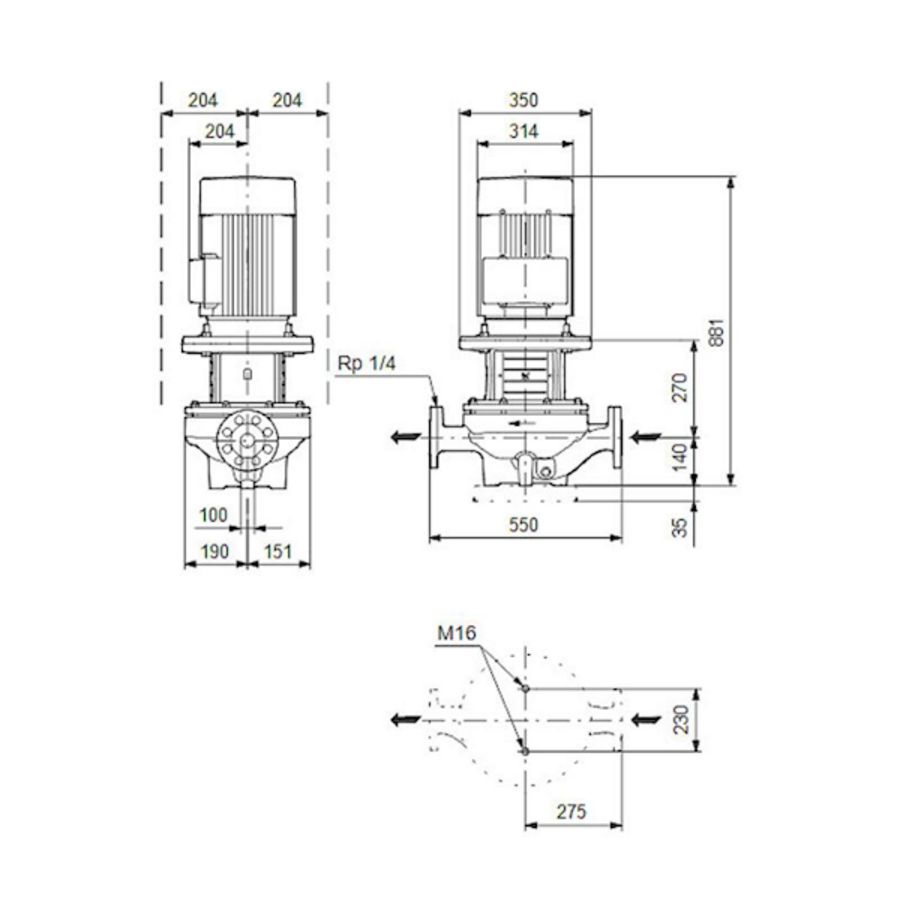 Inlinepomp TP 100-310/2-A-F-A-BQQE 400D 50HZ
