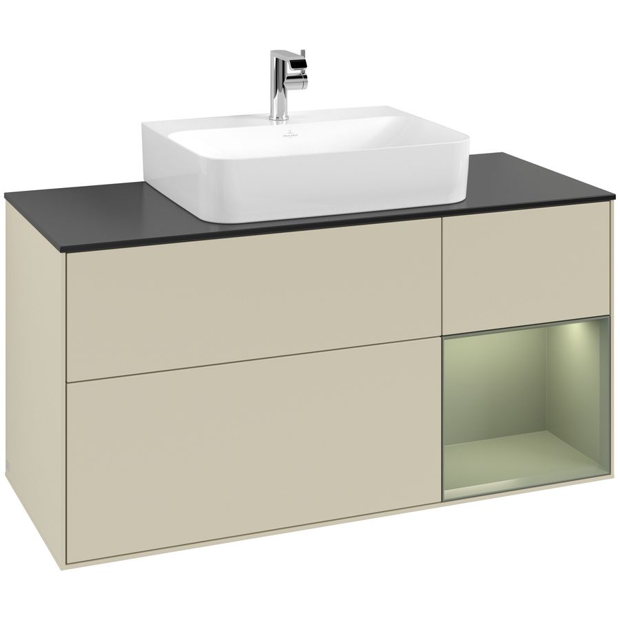 Wastafelonderkast Finion 1200x603x501mm S.Grey Matt Lacquer G172GMHJ
