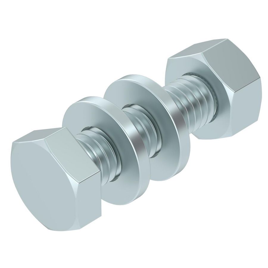 Zeskantbout moer sluitring M6x20 staal vuurverzinkt VVE=100
