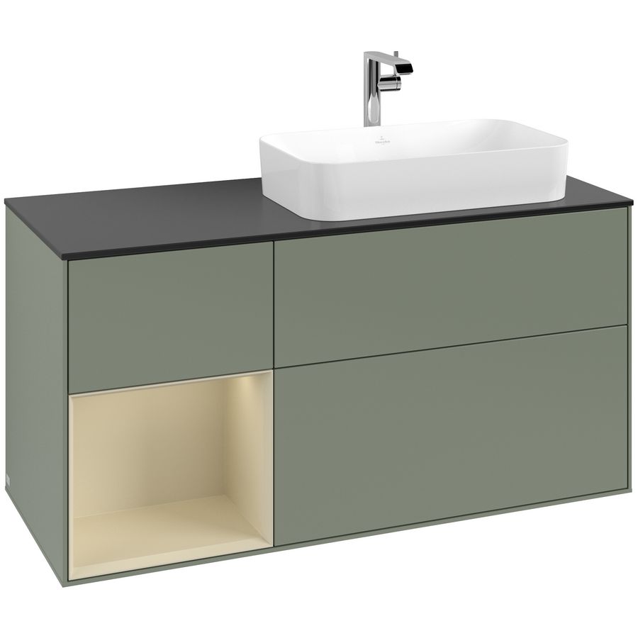 Wastafelonderkast Finion 1200x603x501mm Olive Matt Lacquer F272HJGM