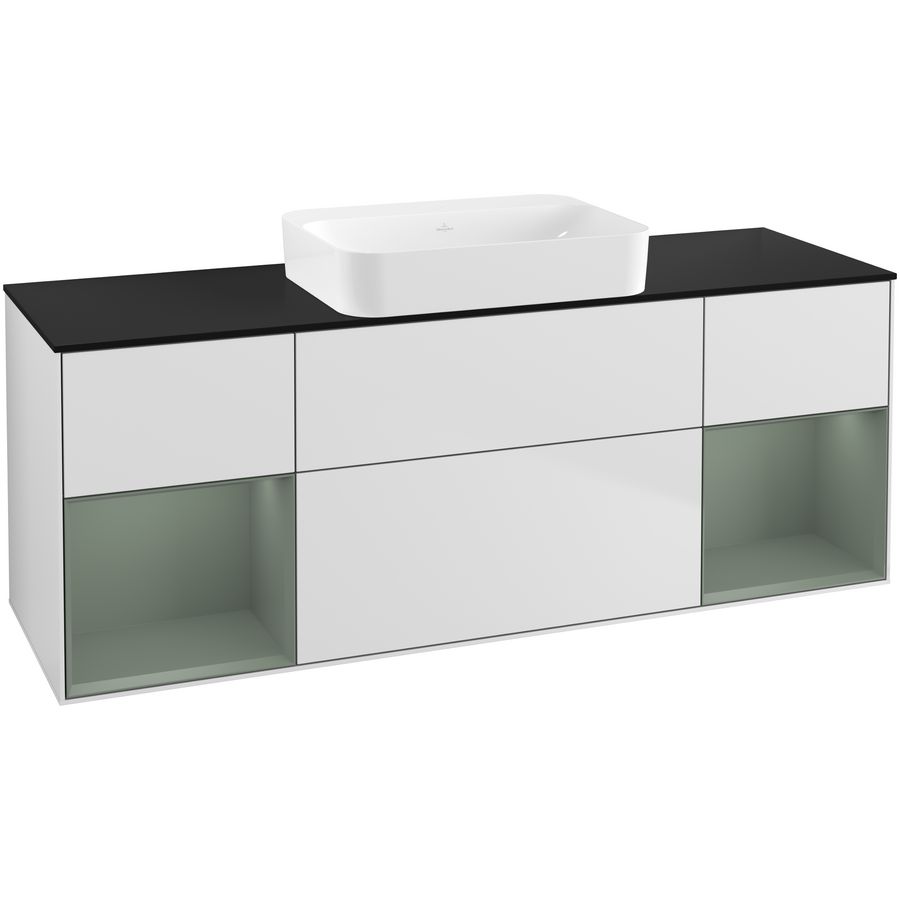 Wastafelonderkast Finion 1600x603x501mm White Matt Lacquer G742GMMT