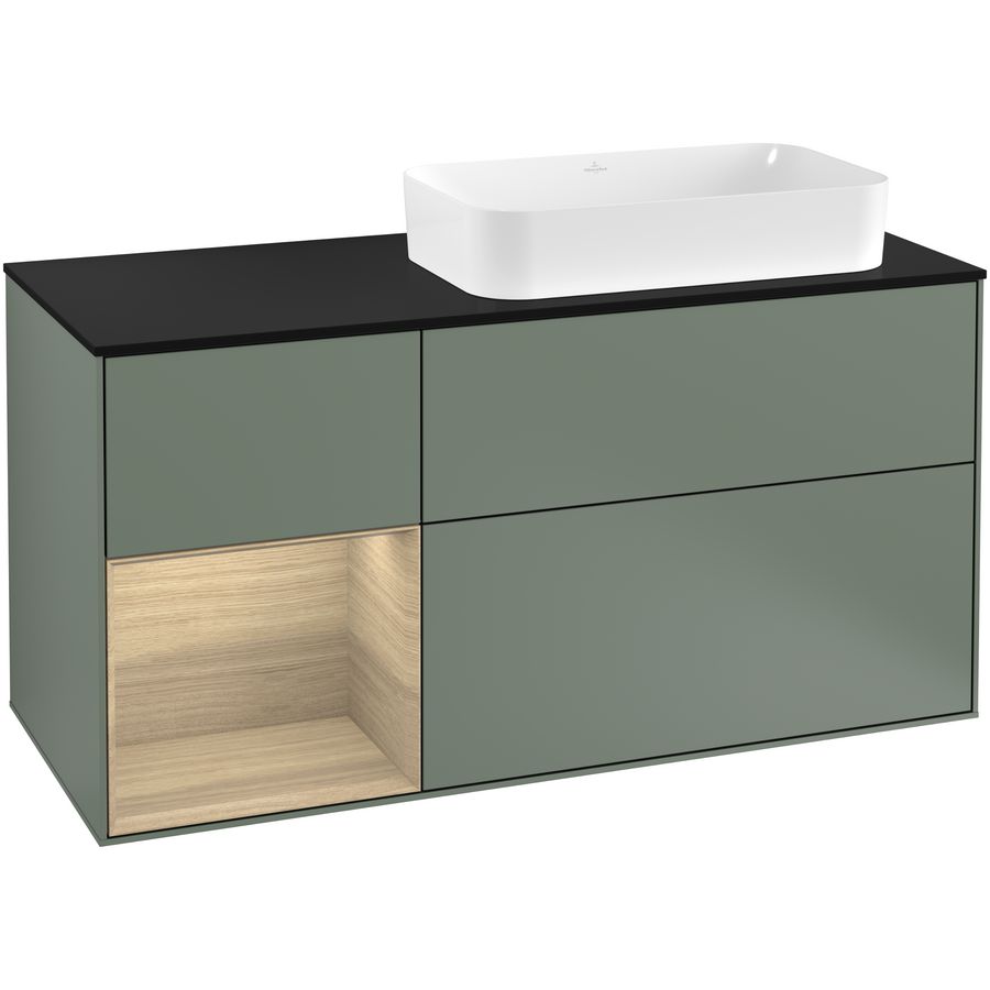 Wastafelonderkast Finion 1200x603x501mm Olive Matt Lacquer F272PCGM