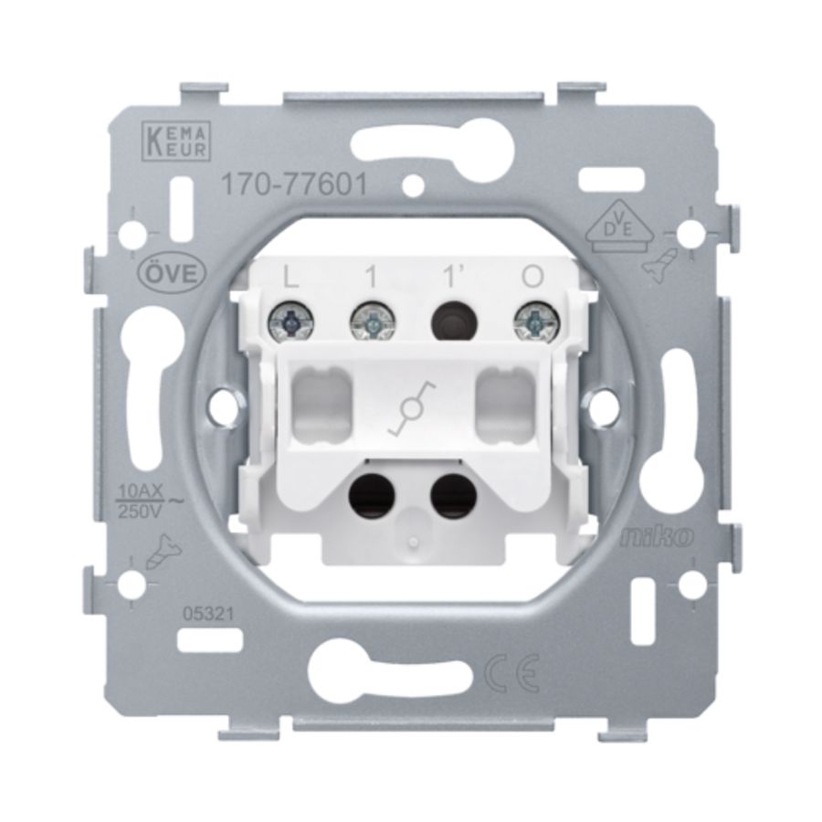 Sokkel wisselcontroleschakelaar 4 aansluitklem 10AX/250 schr