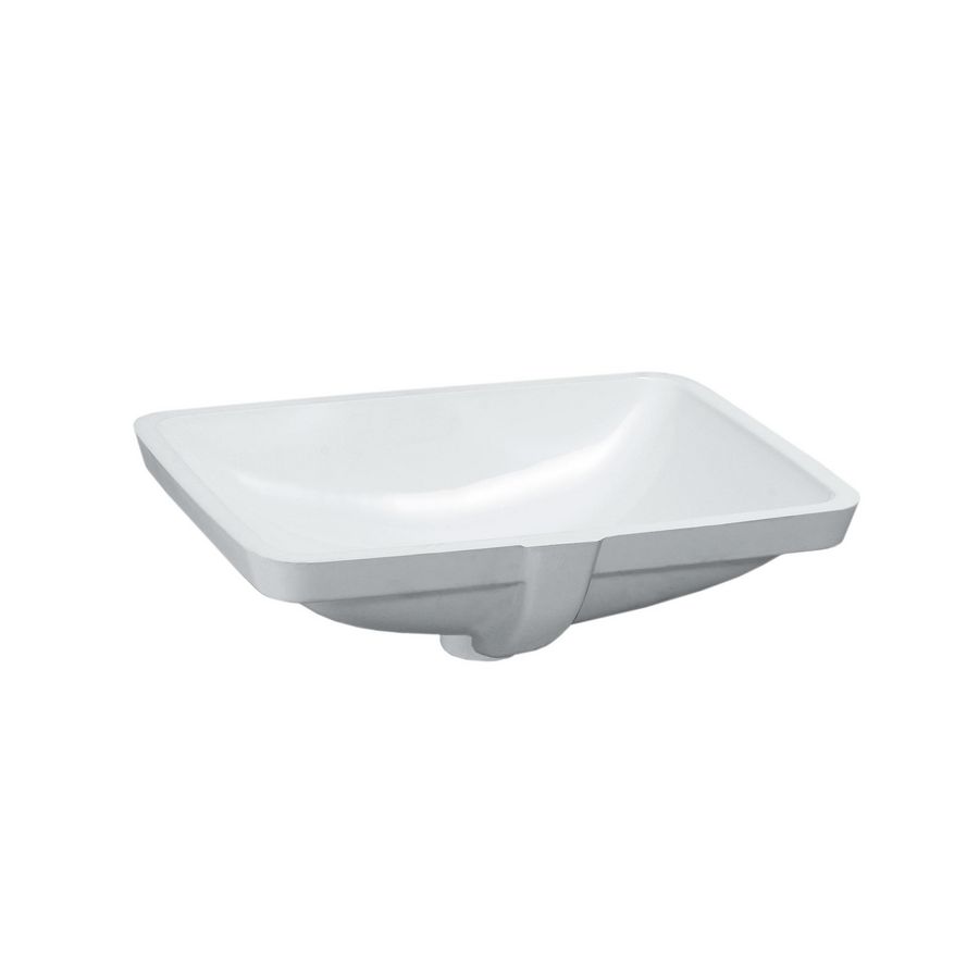 Onderbouwwastafel 490x355 z. kraangat met overloop wit