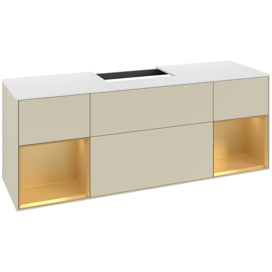 Wastafelonderkast Finion 1600x603x501mm S.Grey Matt Lacquer G211HFHJ