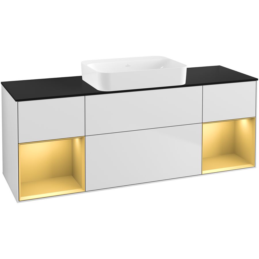Wastafelonderkast Finion 1600x603x501mm White Matt Lacquer G742HFMT