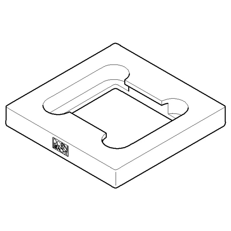 Rozet v. regendouche Plafond 60x9x60mm chr gebors.