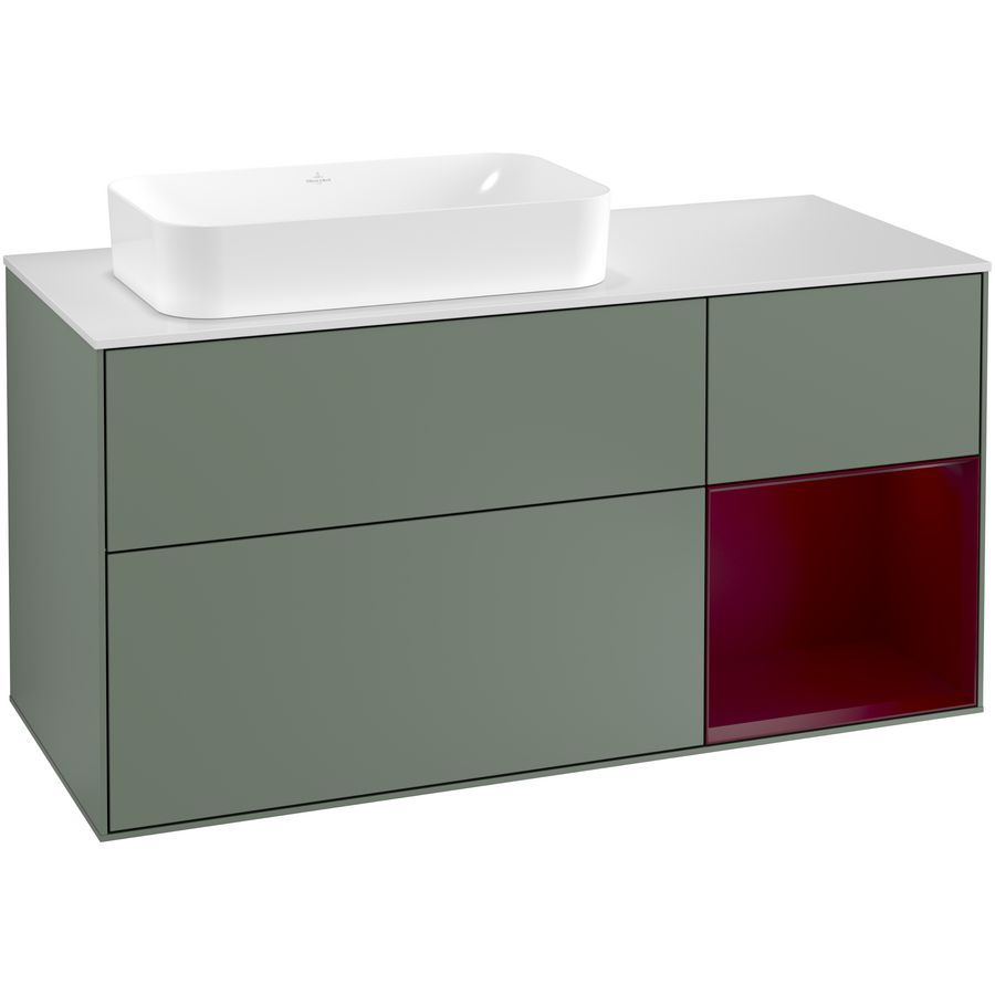 Wastafelonderkast Finion 1200x603x501mm Olive Matt Lacquer F281HBGM