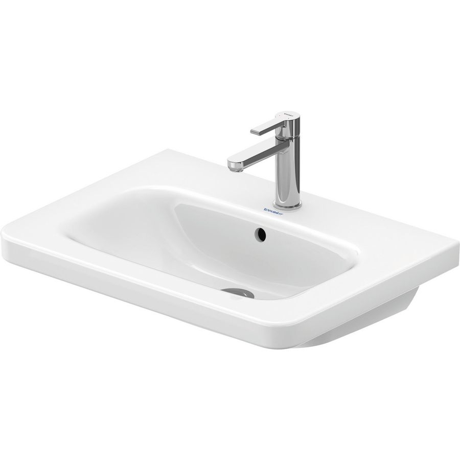 DURASTYLE #232065 wastafel 650mm wit met kraangat met overloop