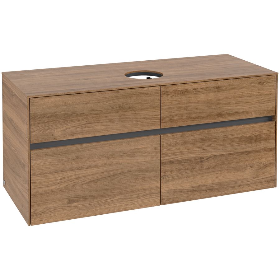 Wastafelonderkast Collaro 1200x548x500mm Oak Kansas C04100RH