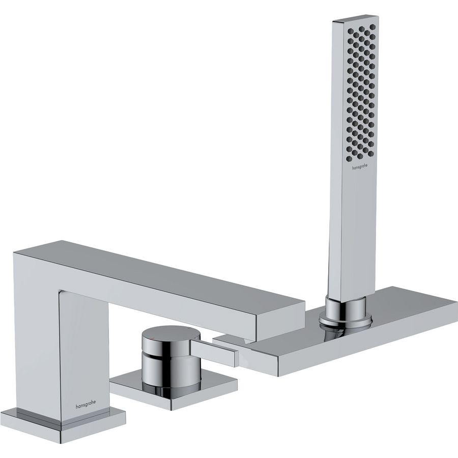Tecturis E 3-gats badrandkraan 1-hendel met slangbox chroom