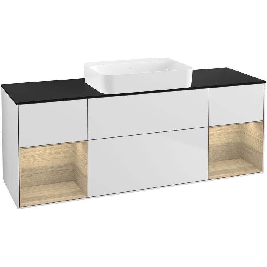 Wastafelonderkast Finion 1600x603x501mm White Matt Lacquer G742PCMT