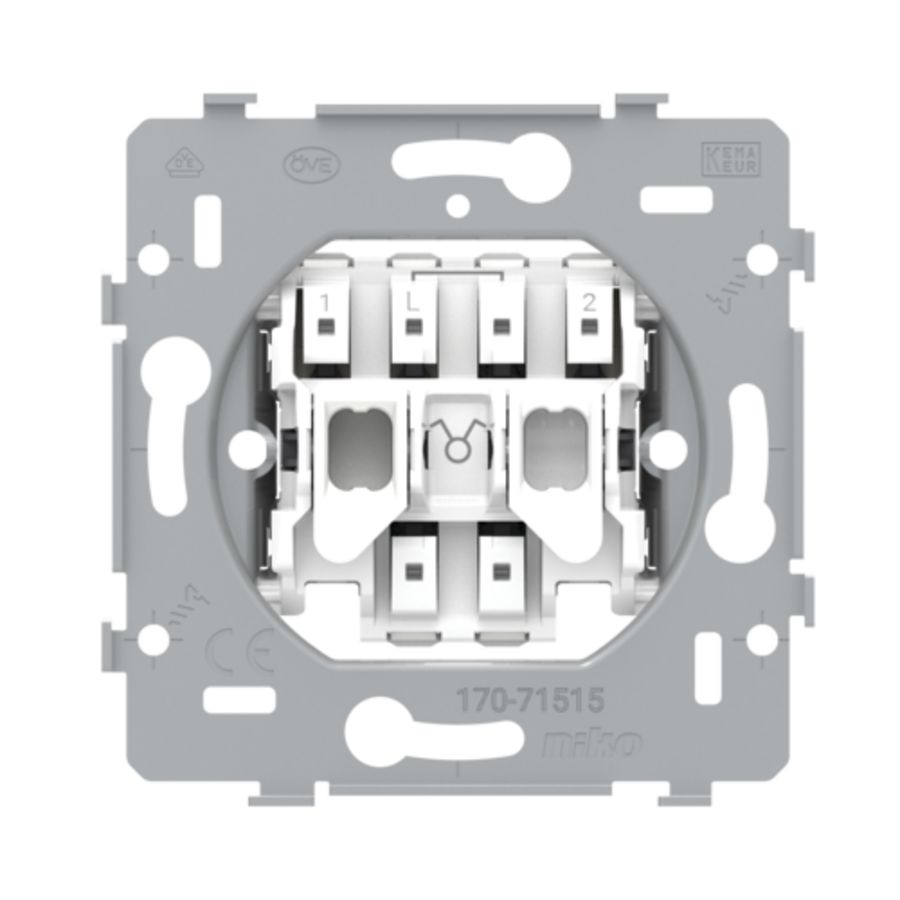 Sokkel serieschakelaar 10AX/250Vac insteekklemmen