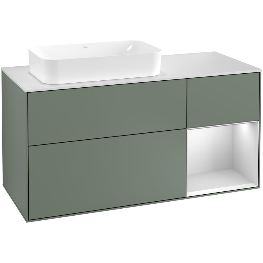 Wastafelonderkast Finion 1200x603x501mm Olive Matt Lacquer F281MTGM