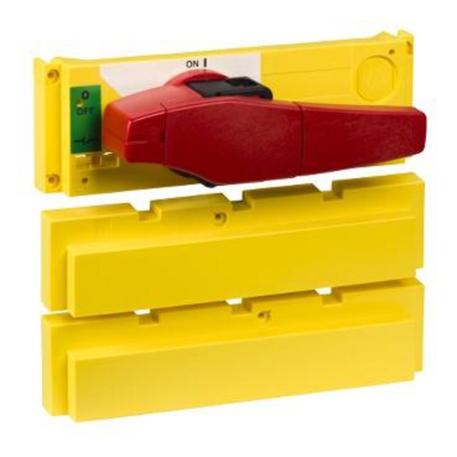 Yellow front covers and red rotary handle INS320/630 3/4P