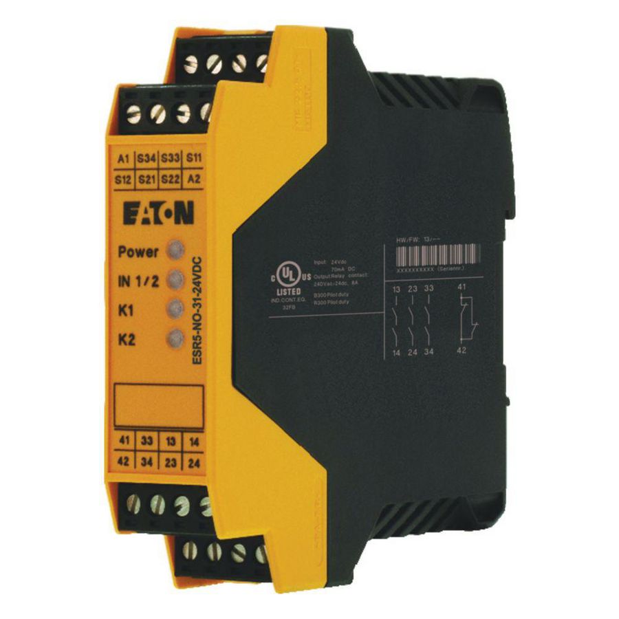 Veiligheidsrelais (24V DC) 3 vrijgave paden 1 meldcont.