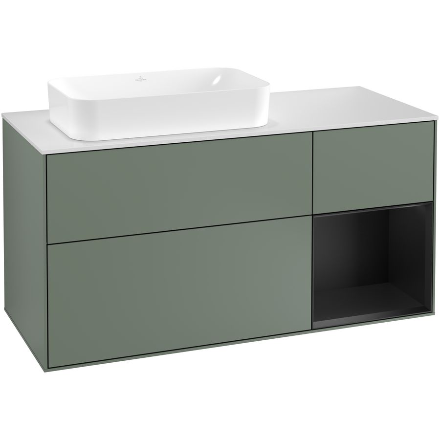 Wastafelonderkast Finion 1200x603x501mm Olive Matt Lacquer F281PDGM