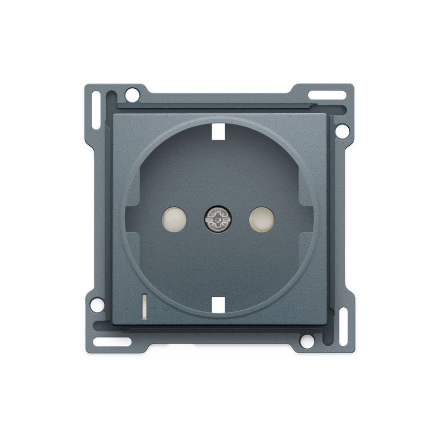 Afwerkingsset stopcontact randaarde besch/spanning blue grey