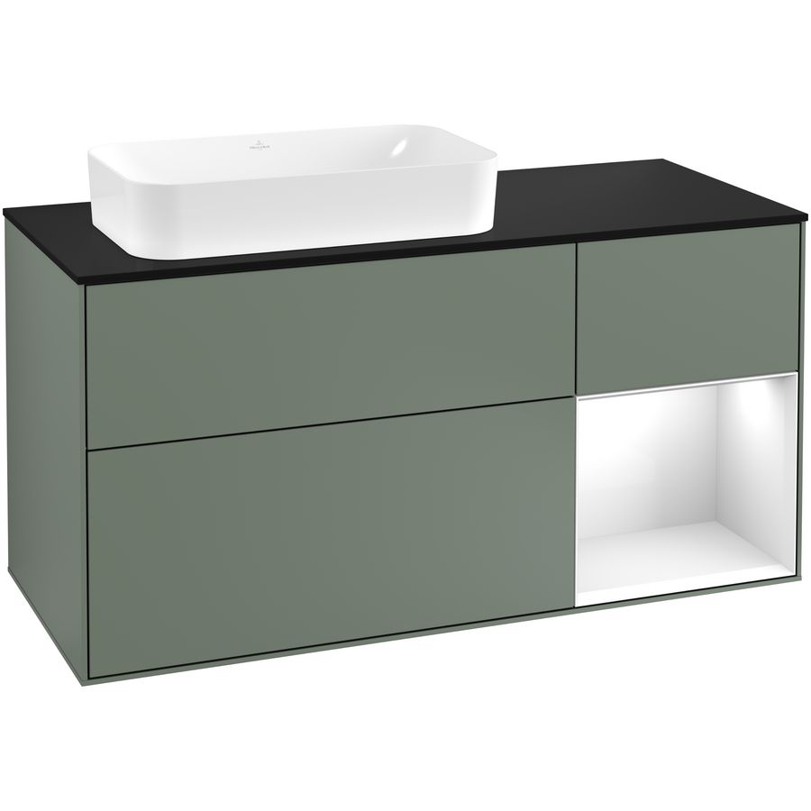 Wastafelonderkast Finion 1200x603x501mm Olive Matt Lacquer F282GFGM