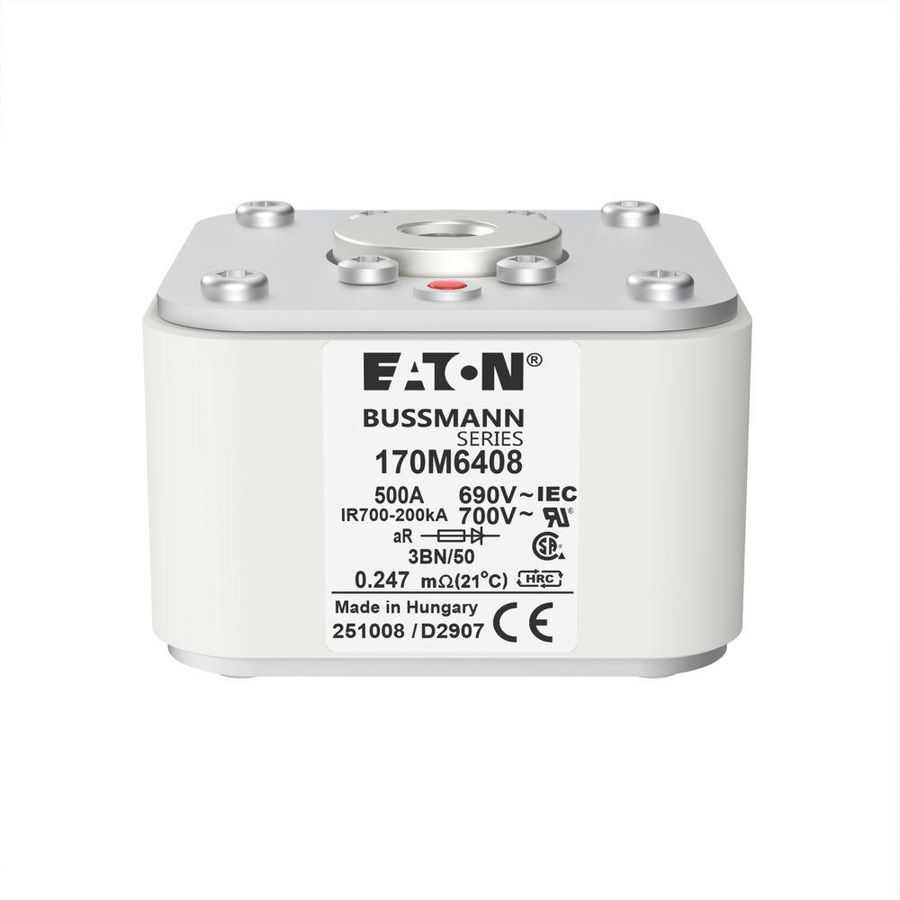 Zekering hoge snelheid 500A AC 690V 200kA 3 aR IEC UL VVE=3