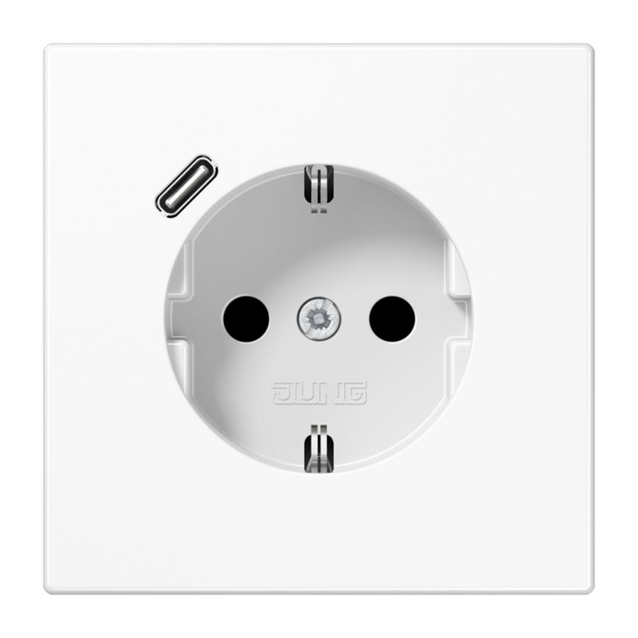 Wandcontactdoos m.lader a.wit v.USB type C LS990