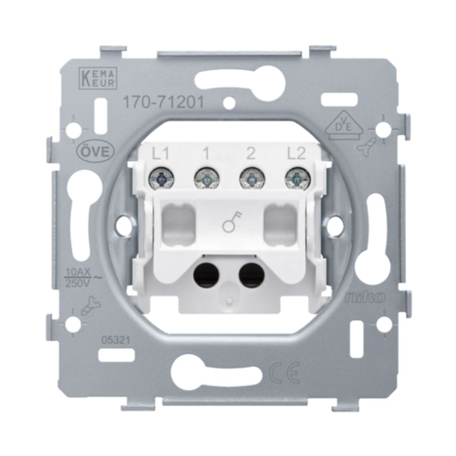 Sokkel 2polige schakelaar/controlesch.10AX/250Vac schroef