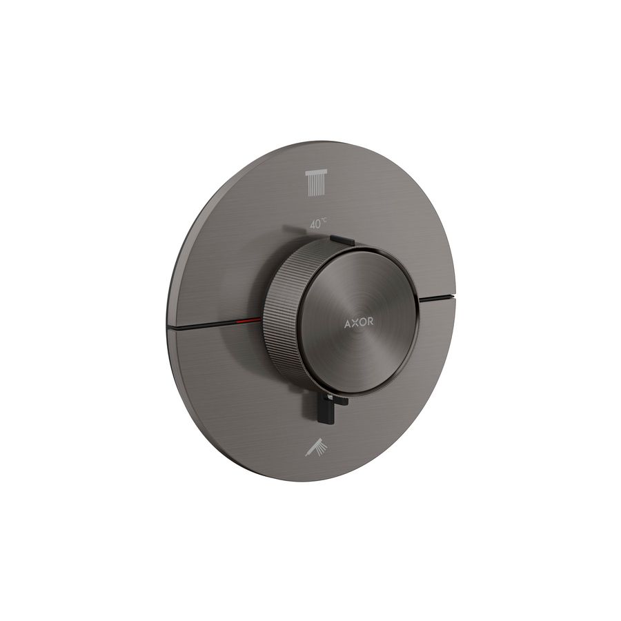 Thermafbouwdeel rond 2F Brushed Black Chrome ShowerSelect ID