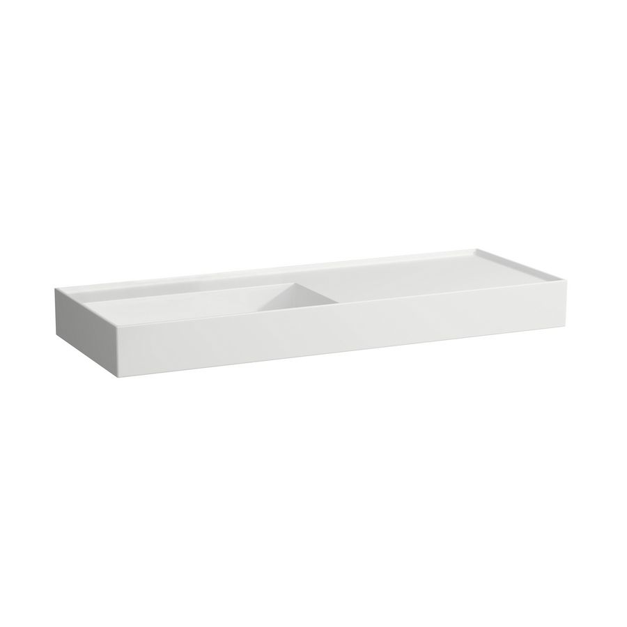 Wast. afleg rechts 1200x460mm z.kraangat z. overloop mat wit
